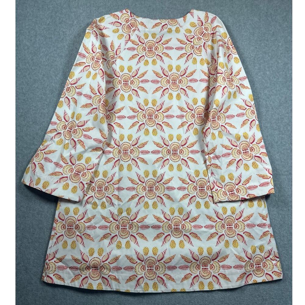 Hill House The Artemis Dress Women's Size Medium Orange Mosaic Print 3/4 Sleeves - Picture 5 of 8